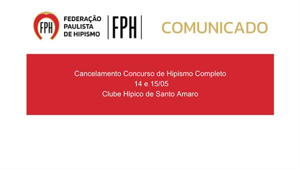 Comunicado Cancelamento Concurso Hipismo Completo
