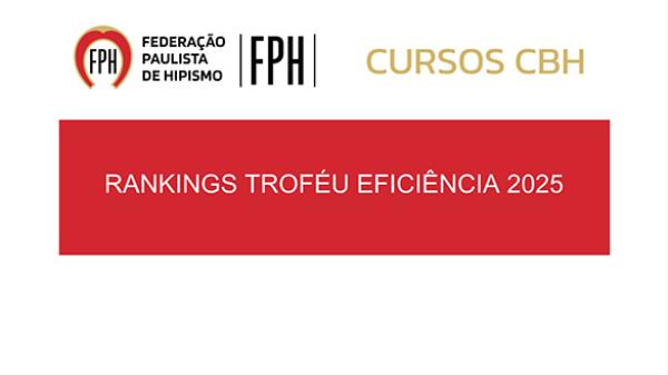 Confira aqui os Rankings Troféu Eficiência FPH 20