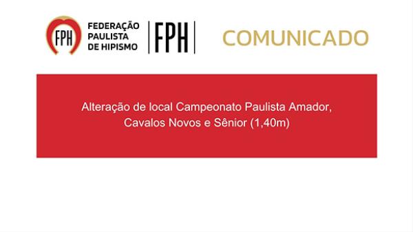 Alteração de local Paulista Amador, Cavalos Novos