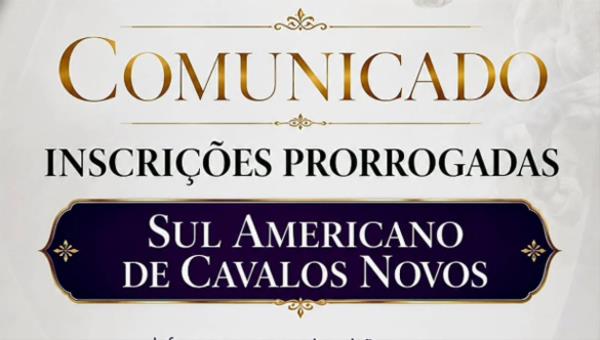 Inscrições prorrogadas até 16/7 - Sul-Americano d
